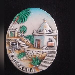 ALGERIA / AUTHENTIC BOUSAADA OLD HOUSE /  HANDMADE  SOUVENIR 3D FRIDGE  MAGNET